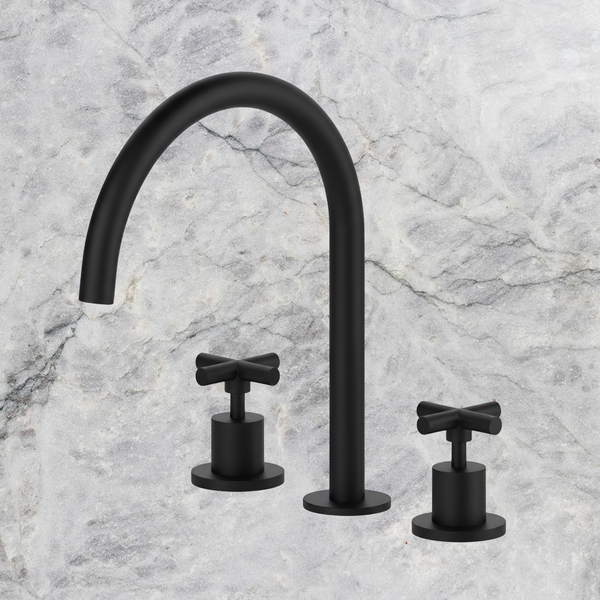 Arcisan Axus Cross Kitchen Set with Swivel Arch Spout Matte Black