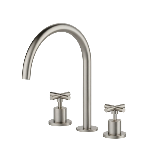 Arcisan Axus Cross Kitchen Set with Swivel Arch Spout Brushed Nickel