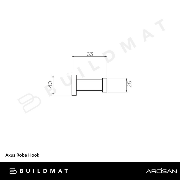 Arcisan Axus Robe Hook Brushed Iron