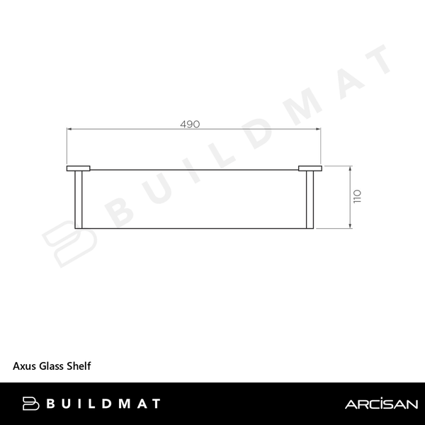 Arcisan Axus Glass Shelf Brushed Nickel