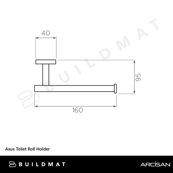 Arcisan Axus Toilet Roll Holder Brushed Iron