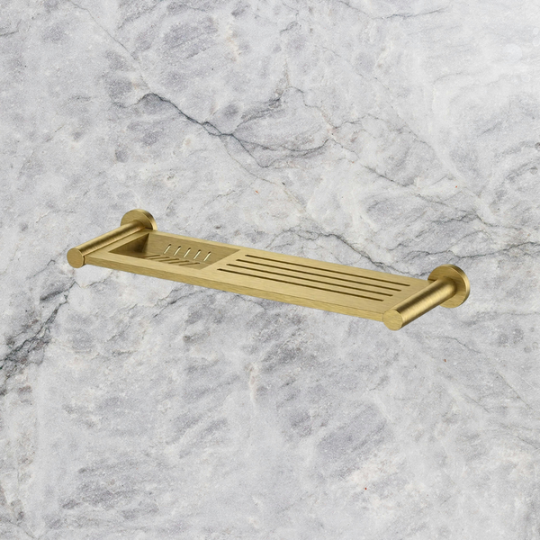 Arcisan Axus Stainless Steel Shelf with Soap Dish 370mm Brushed Brass