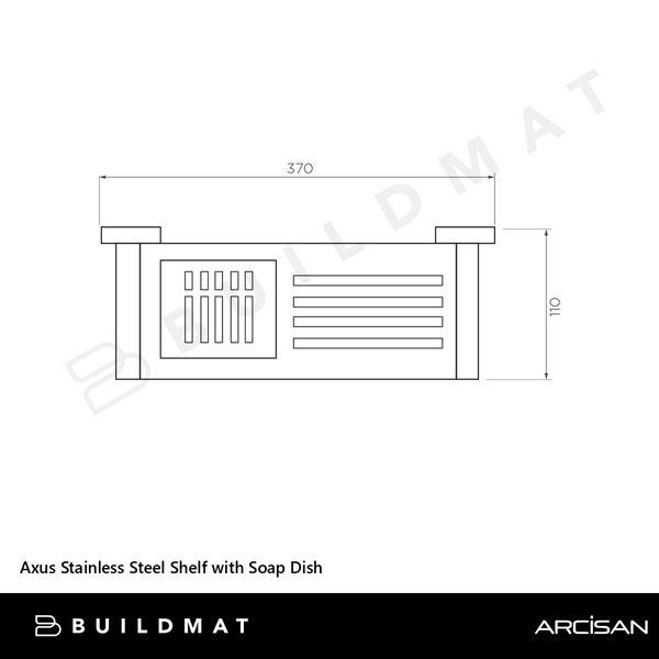 Arcisan Axus Stainless Steel Shelf with Soap Dish Chrome