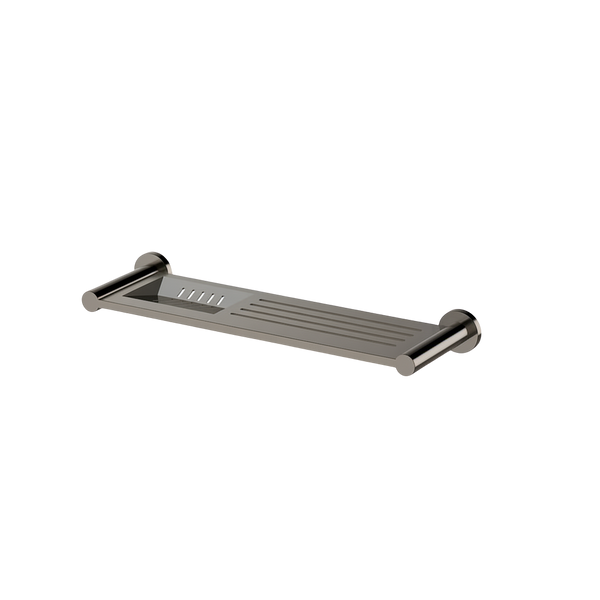 Arcisan Axus Stainless Steel Shelf with Soap Dish 370mm Brushed Gunmetal
