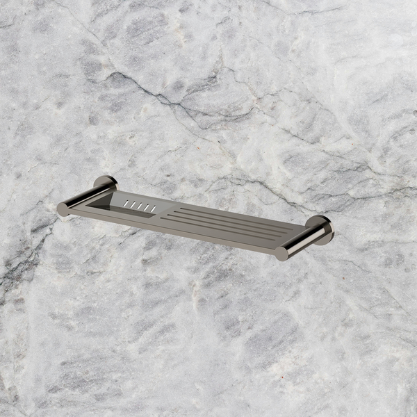 Arcisan Axus Stainless Steel Shelf with Soap Dish 370mm Brushed Gunmetal