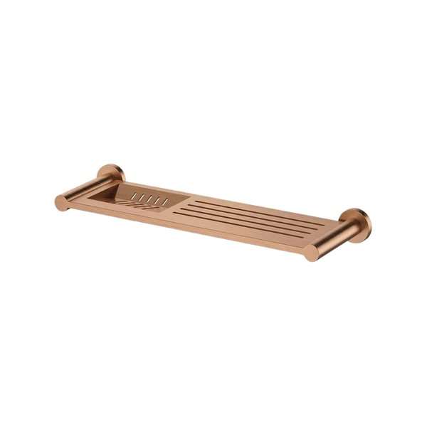 Arcisan Axus Stainless Steel Shelf with Soap Dish 370mm Brushed Rose Gold