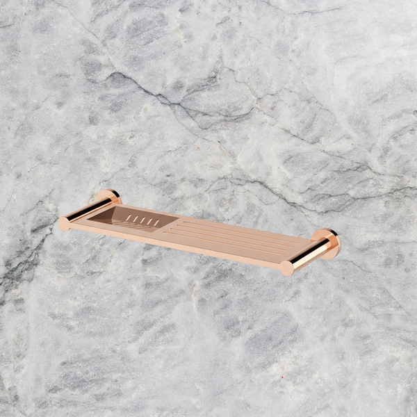 Arcisan Axus Stainless Steel Shelf with Soap Dish 370mm Rose Gold