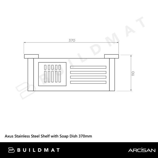 Arcisan Axus Stainless Steel Shelf with Soap Dish 370mm Chrome