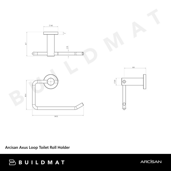 Arcisan Axus Loop Toilet Roll Holder Chrome
