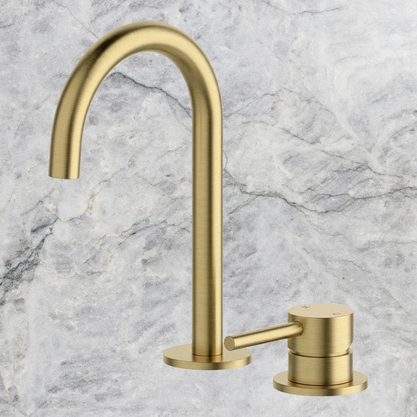 Arcisan Axus Pin 2-Hole Basin Mixer Brushed Brass