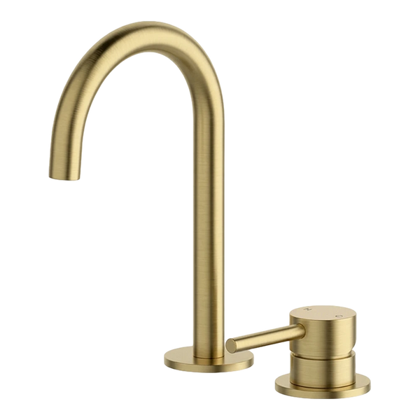 Arcisan Axus Pin 2-Hole Basin Mixer Brushed Brass
