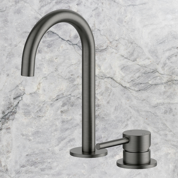 Arcisan Axus Pin 2-Hole Basin Mixer Brushed Gunmetal