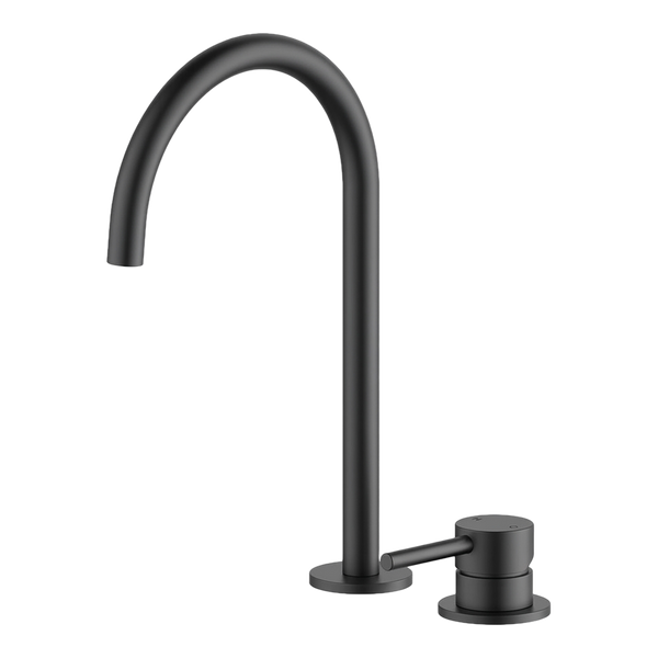 Arcisan Axus Pin 2-Hole Basin Mixer with Extended Height Spout Matte Black