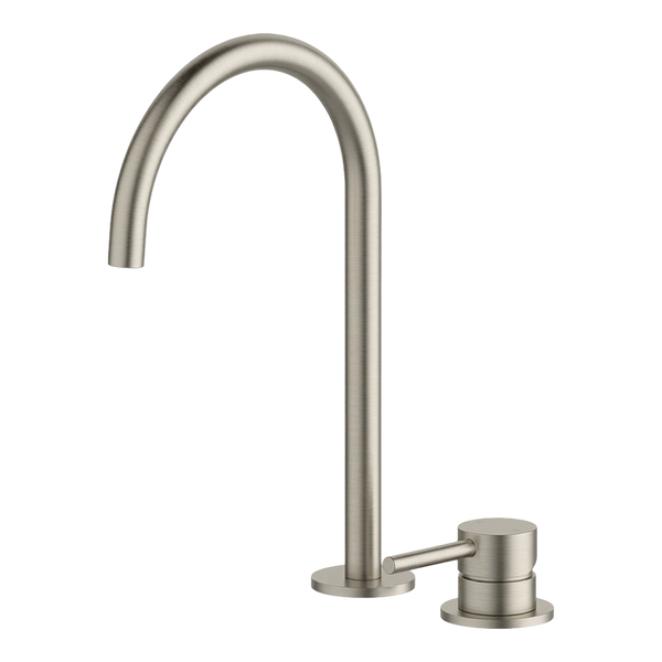 Arcisan Axus Pin 2-Hole Basin Mixer with Extended Height Spout Brushed Nickel