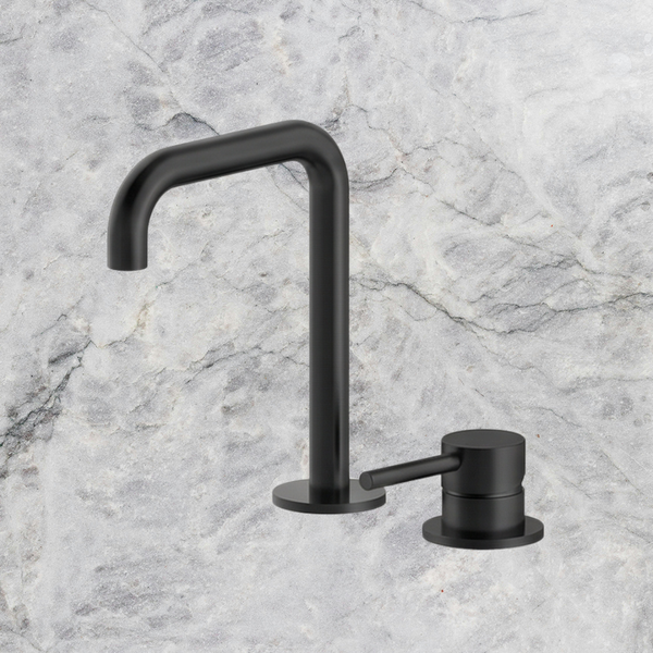 Arcisan Axus Pin Basin Mixer with 195x140mm Squareline Spout Matte Black