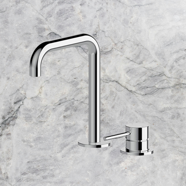 Arcisan Axus Pin Basin Mixer with 195x140mm Squareline Spout Chrome