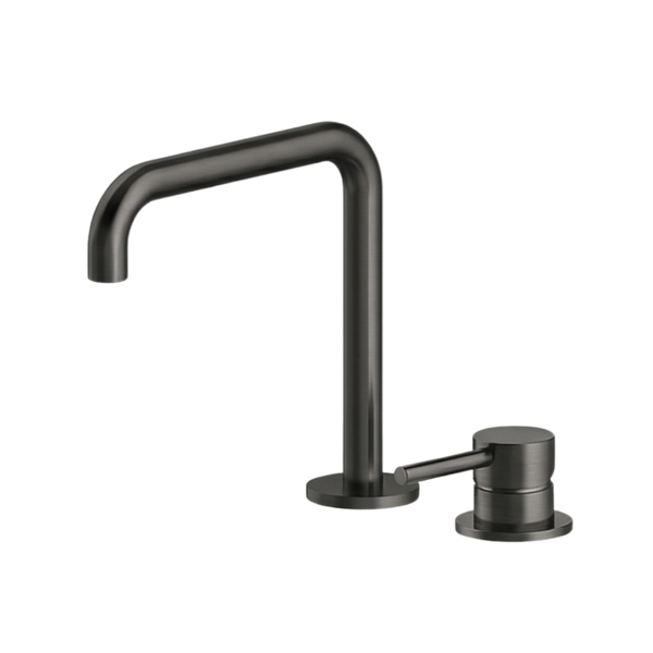 Arcisan Axus Pin Basin Mixer with 195x180mm Squareline Spout Brushed Iron