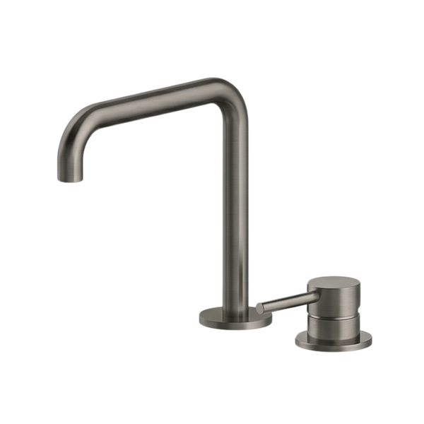 Arcisan Axus Pin Basin Mixer with 195x180mm Squareline Spout Brushed Gunmetal