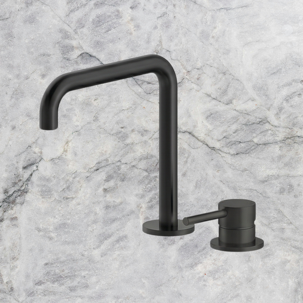 Arcisan Axus Pin Basin Mixer with 195x180mm Squareline Spout Matte Black