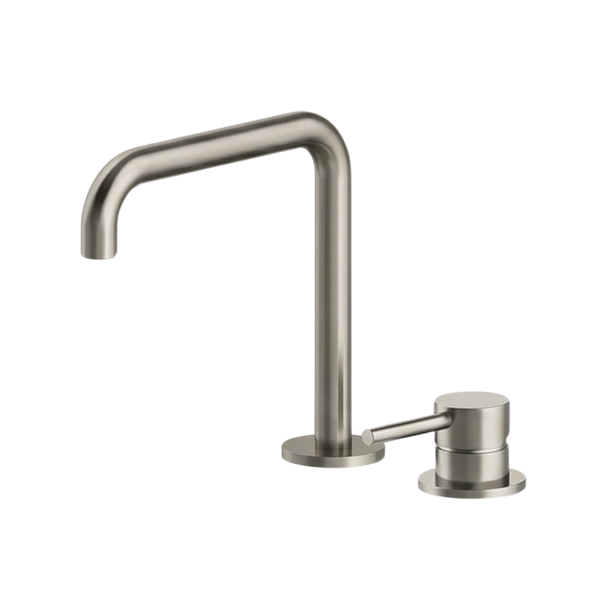 Arcisan Axus Pin Basin Mixer with 195x180mm Squareline Spout Brushed Nickel
