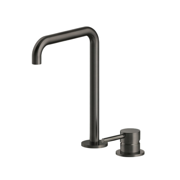 Arcisan Axus Pin Basin Mixer with 260x180mm Squareline Spout Brushed Iron