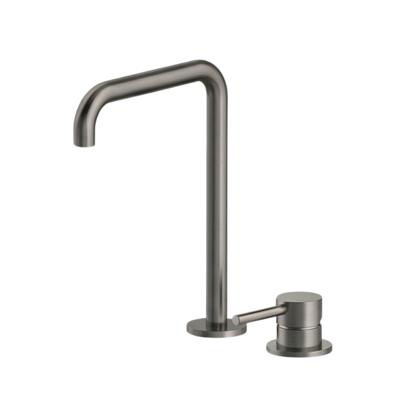 Arcisan Axus Pin Basin Mixer with 260x180mm Squareline Spout Brushed Gunmetal