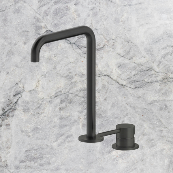 Arcisan Axus Pin Basin Mixer with 260x180mm Squareline Spout Matte Black