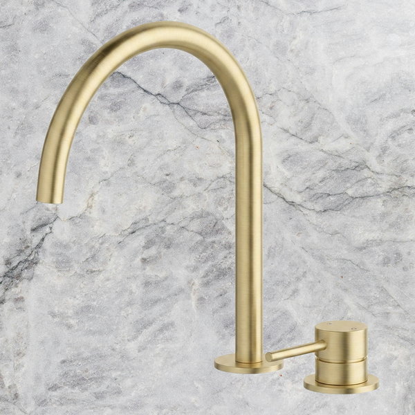 Arcisan Axus Pin 2-Hole Kitchen Mixer Brushed Brass