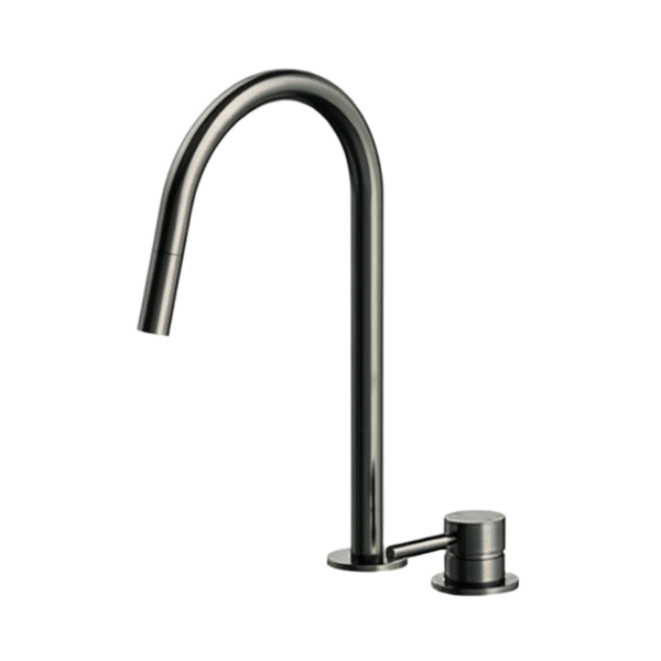 Arcisan Axus Pin Sink Mixer with Pull Down Nozzle Brushed Gunmetal