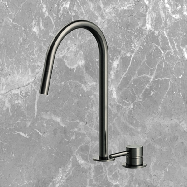 Arcisan Axus Pin Sink Mixer with Pull Down Nozzle Brushed Gunmetal