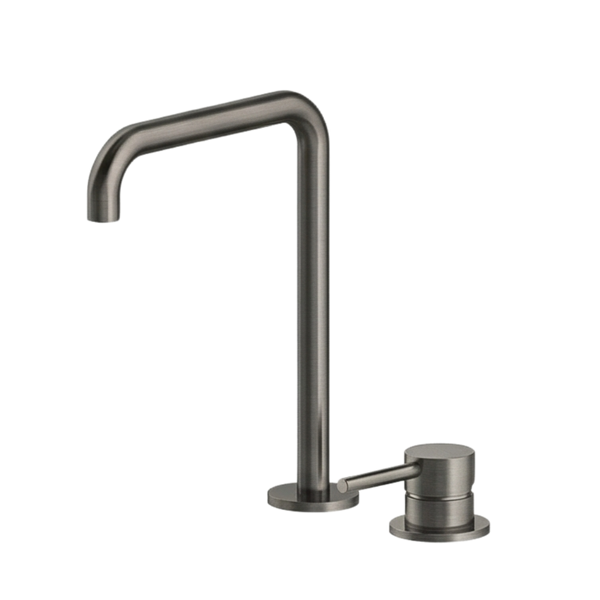 Arcisan Axus Pin Sink Mixer with 296x220mm Swivel Squareline Spout Brushed Iron