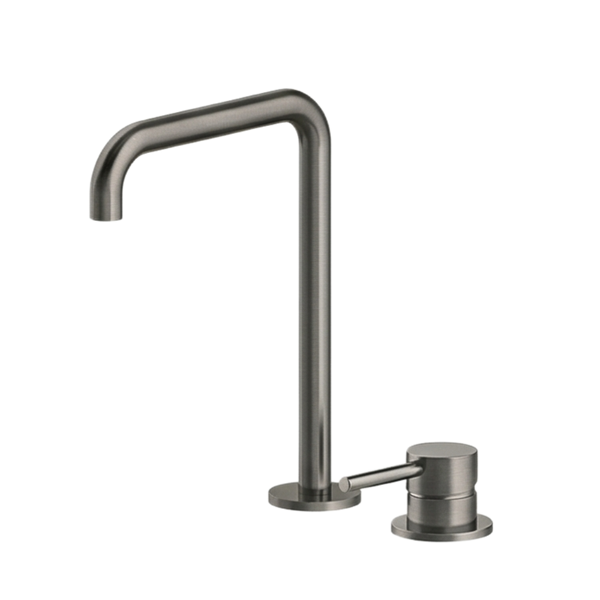 Arcisan Axus Pin Sink Mixer with 296x220mm Swivel Squareline Spout Brushed Gunmetal