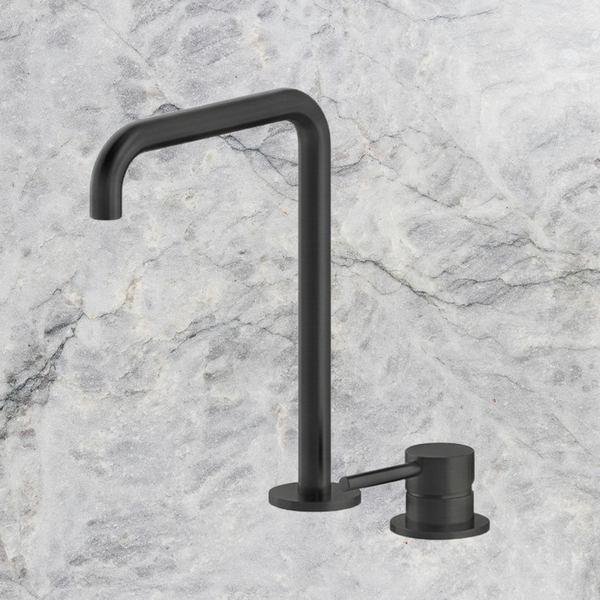 Arcisan Axus Pin Sink Mixer with 296x220mm Swivel Squareline Spout Matte Black