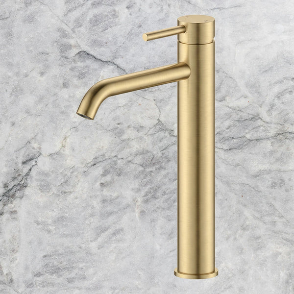 Arcisan Axus Pin Extended Height Basin Mixer Brushed Brass