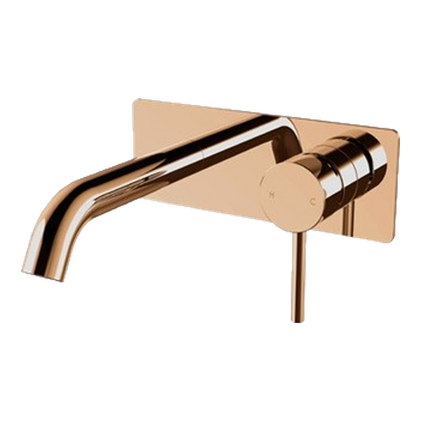 Arcisan Axus Pin Wall Mount Basin/Bath Mixer 150mm Spout with Plate (Trim Kit Only) Rose Gold