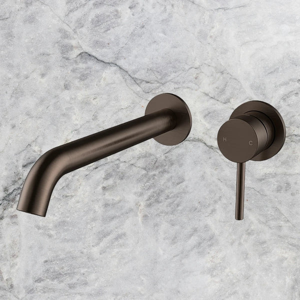 Arcisan Axus Pin Wall Mount Basin/Bath Mixer 220mm Spout (Trim Kit Only) Dark Bronze