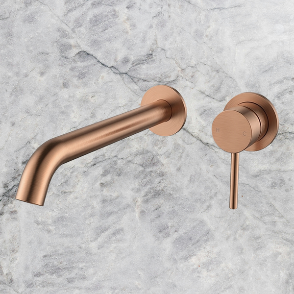 Arcisan Axus Pin Wall Mount Basin/Bath Mixer 220mm Spout (Trim Kit Only) Brushed Rose Gold