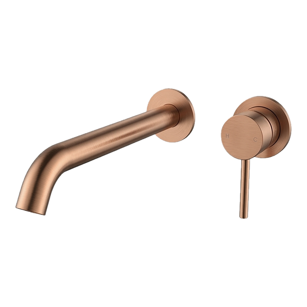 Arcisan Axus Pin Wall Mount Basin/Bath Mixer 220mm Spout (Trim Kit Only) Brushed Rose Gold