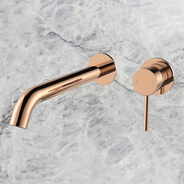 Arcisan Axus Pin Wall Mount Basin/Bath Mixer 220mm Spout (Trim Kit Only) Rose Gold