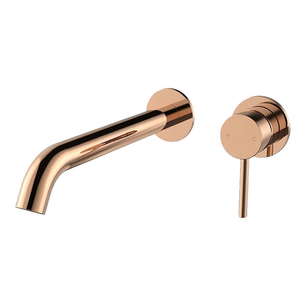 Arcisan Axus Pin Wall Mount Basin/Bath Mixer 220mm Spout (Trim Kit Only) Rose Gold