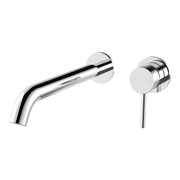 Arcisan Axus Pin Wall Mount Basin/Bath Mixer 220mm Spout (Complete Kit) Chrome