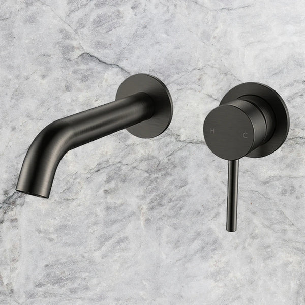Arcisan Axus Pin Wall Mount Basin/Bath Mixer 150mm Spout (Trim Kit Only) Brushed Iron