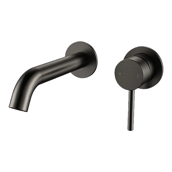 Arcisan Axus Pin Wall Mount Basin/Bath Mixer 150mm Spout (Trim Kit Only) Brushed Iron
