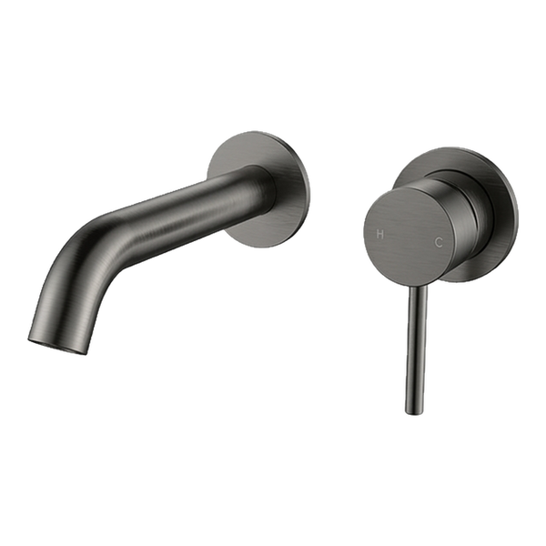 Arcisan Axus Pin Wall Mount Basin/Bath Mixer 150mm Spout (Trim Kit Only) Brushed Gunmetal