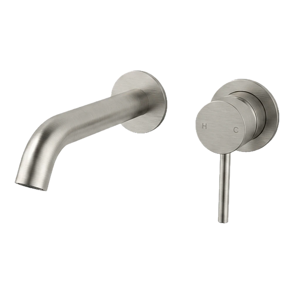 Arcisan Axus Pin Wall Mount Basin/Bath Mixer 150mm Spout (Trim Kit Only) Brushed Nickel