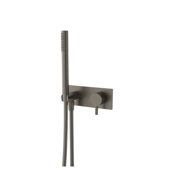 Arcisan Axus Pin Shower Mixer and Handshower with Plate (Complete Kit) Brushed Gunmetal