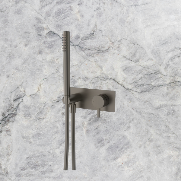 Arcisan Axus Pin Shower Mixer and Handshower with Plate (Trim Kit Only) Brushed Gunmetal