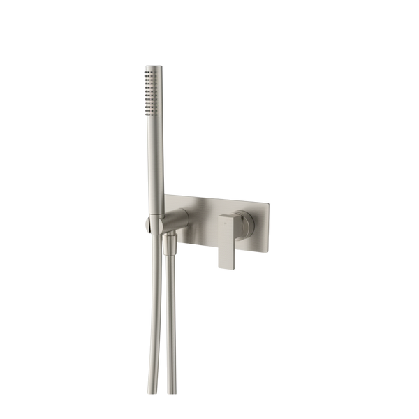 Arcisan Axus Pin Shower Mixer and Handshower with Plate (Complete Kit) Brushed Nickel