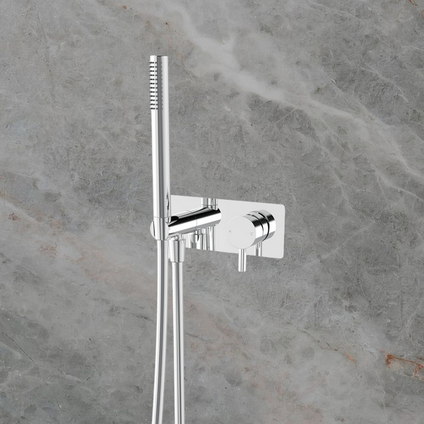 Arcisan Axus Pin Shower Mixer and Handshower with Plate (Trim Kit Only) Chrome