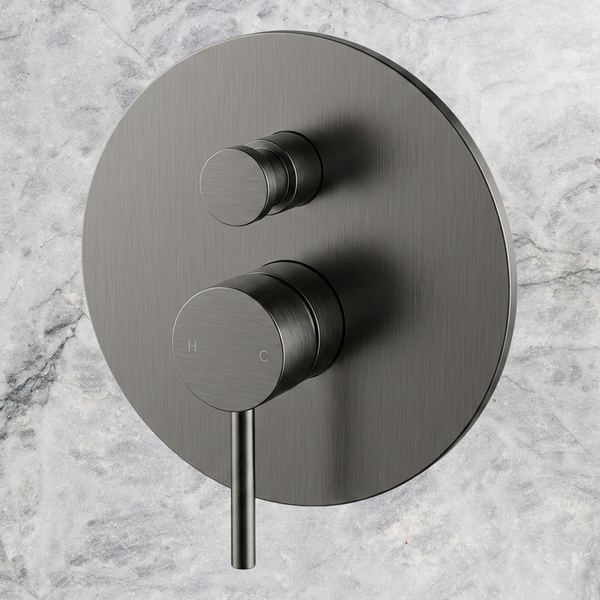 Arcisan Axus Pin Shower or Bath Mixer with Diverter (Trim Kit Only) Brushed Gunmetal